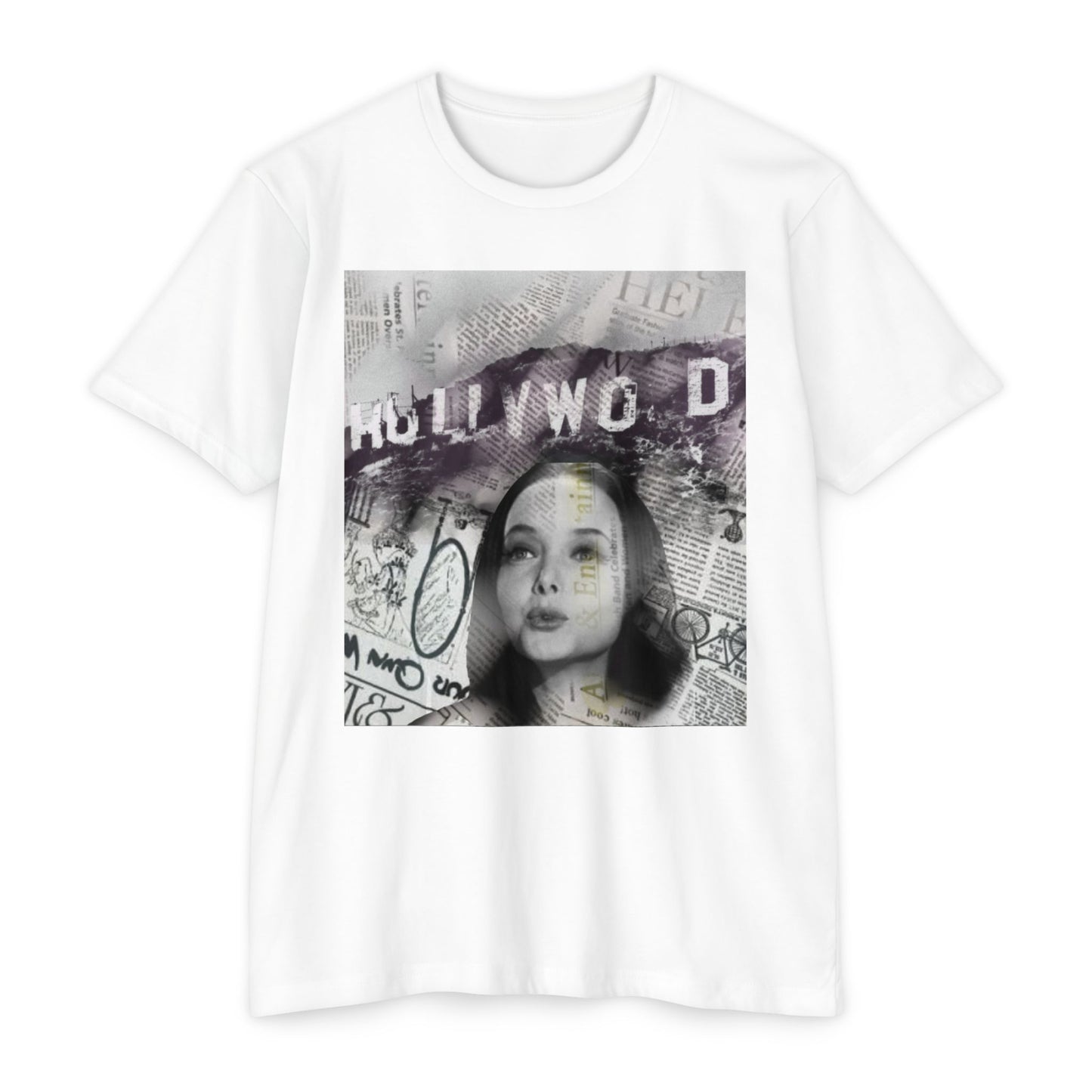 Hollywood Vibes Unisex CVC Jersey T-shirt - Casual Wear, Graphic Tee, Summer Fashion, Gift for Her, Trendy Apparel