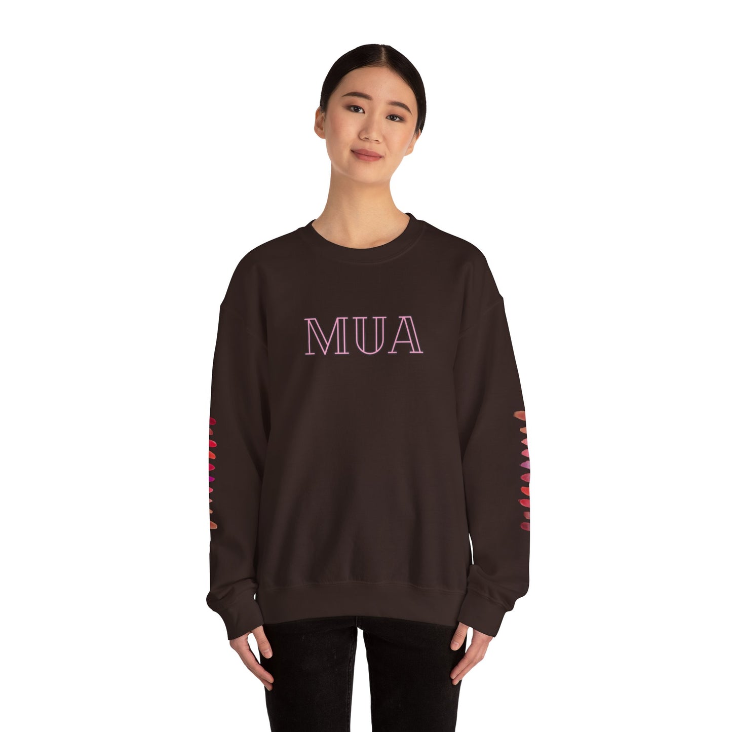 MUA Unisex Heavy Blend Crewneck Sweatshirt, Cozy Pullover, Gift for Makeup Lovers, Fall Fashion, Casual Outfit, Essential Wardrobe