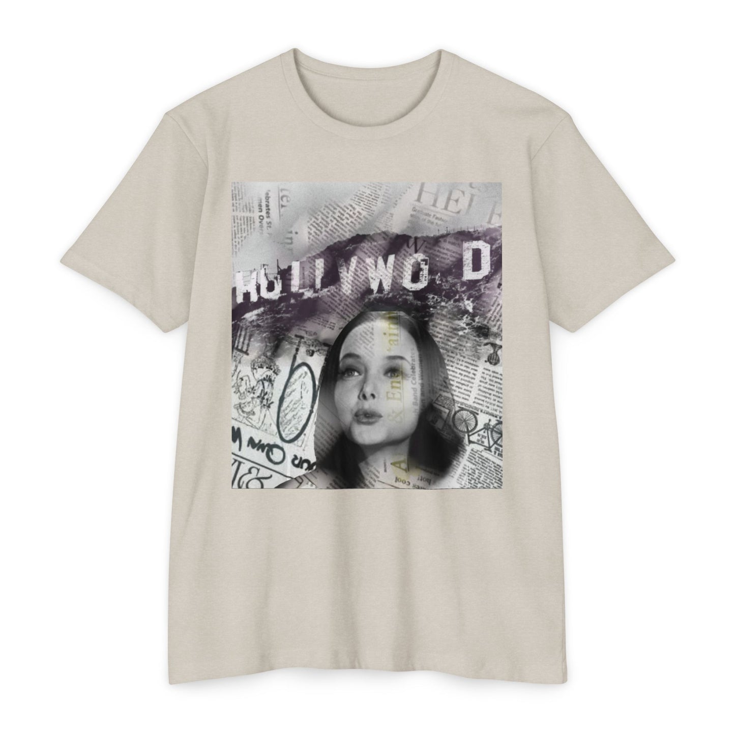 Hollywood Vibes Unisex CVC Jersey T-shirt - Casual Wear, Graphic Tee, Summer Fashion, Gift for Her, Trendy Apparel