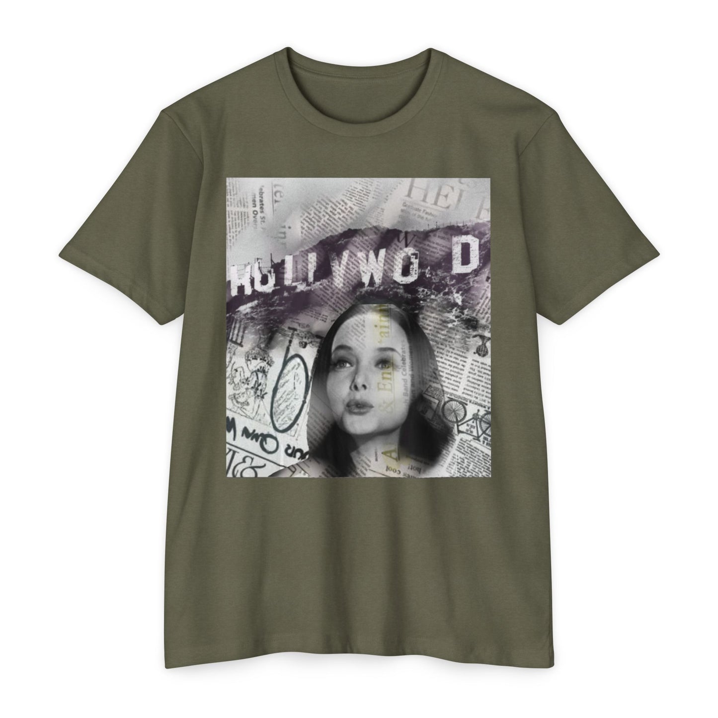 Hollywood Vibes Unisex CVC Jersey T-shirt - Casual Wear, Graphic Tee, Summer Fashion, Gift for Her, Trendy Apparel