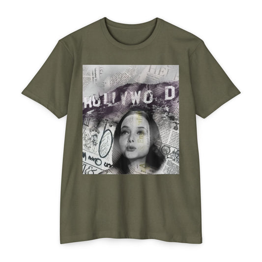 Hollywood Vibes Unisex CVC Jersey T-shirt - Casual Wear, Graphic Tee, Summer Fashion, Gift for Her, Trendy Apparel