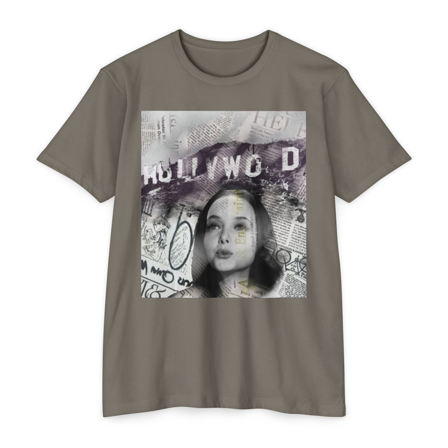 Hollywood Vibes Unisex CVC Jersey T-shirt - Casual Wear, Graphic Tee, Summer Fashion, Gift for Her, Trendy Apparel