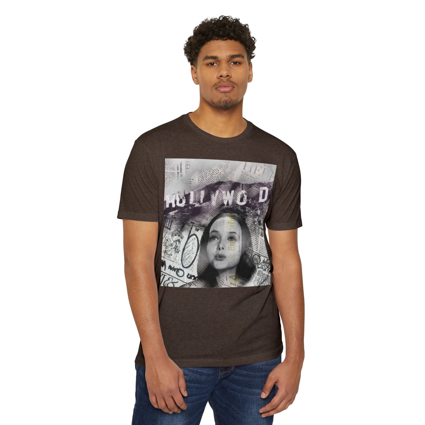 Hollywood Vibes Unisex CVC Jersey T-shirt - Casual Wear, Graphic Tee, Summer Fashion, Gift for Her, Trendy Apparel