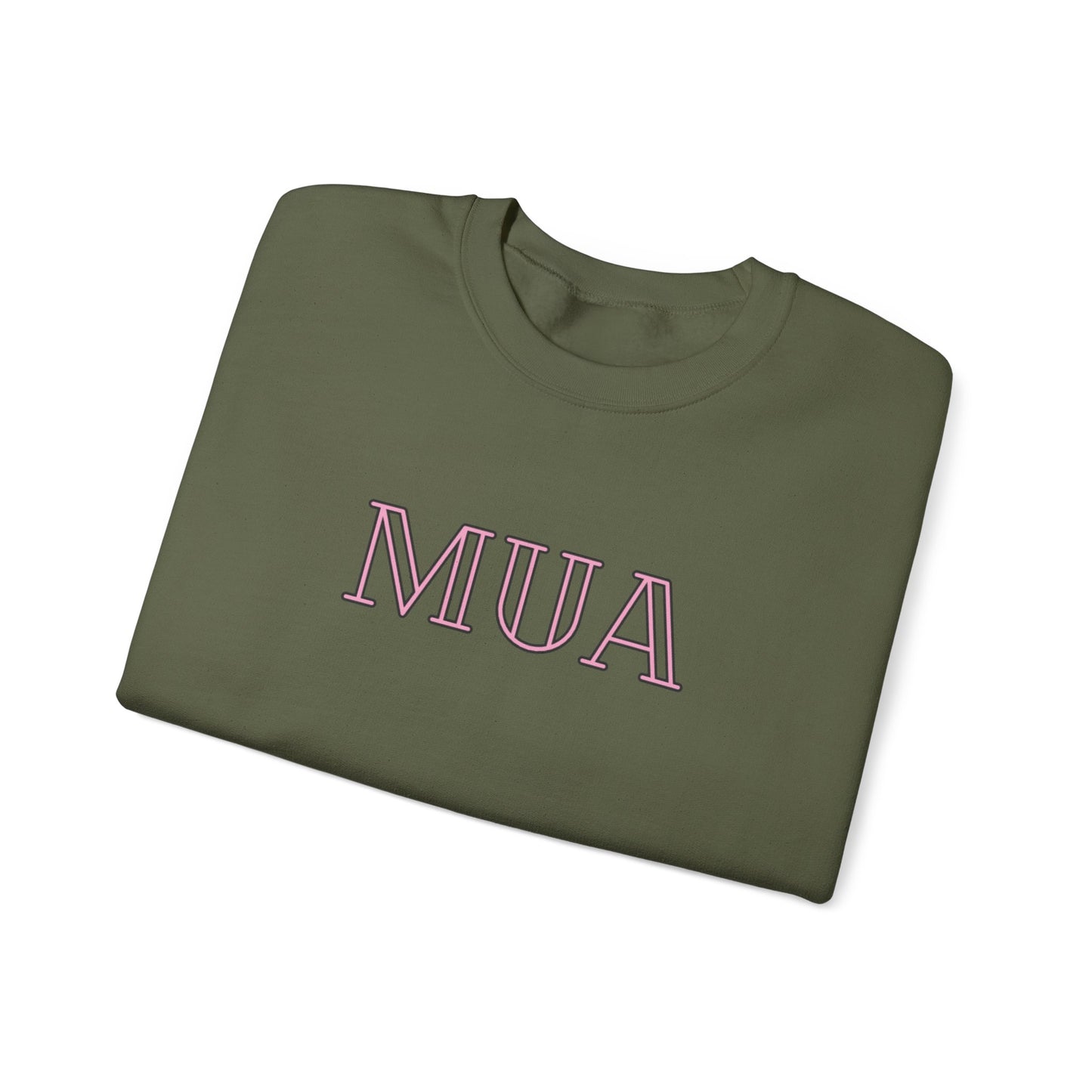 MUA Unisex Heavy Blend Crewneck Sweatshirt, Cozy Pullover, Gift for Makeup Lovers, Fall Fashion, Casual Outfit, Essential Wardrobe