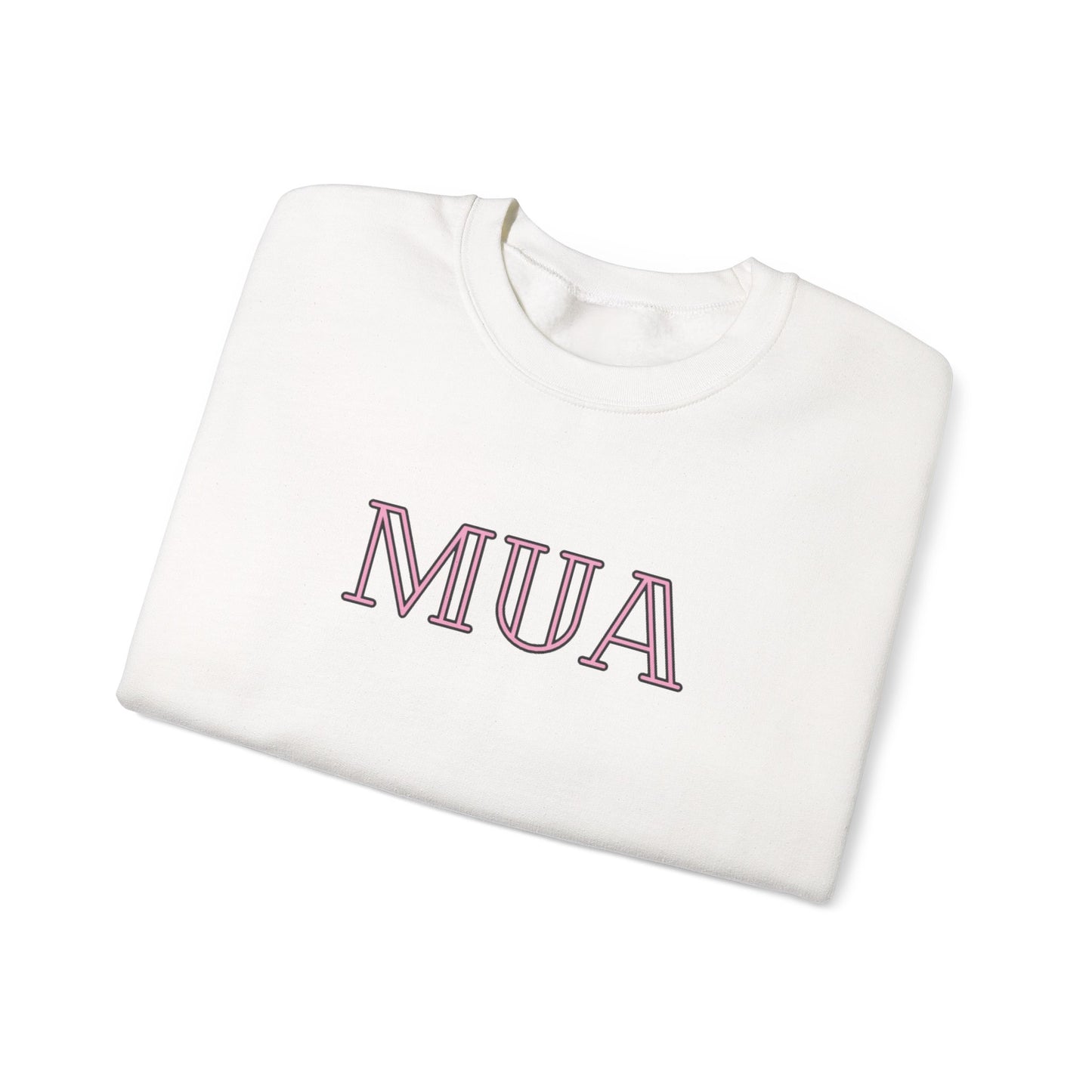 MUA Unisex Heavy Blend Crewneck Sweatshirt, Cozy Pullover, Gift for Makeup Lovers, Fall Fashion, Casual Outfit, Essential Wardrobe