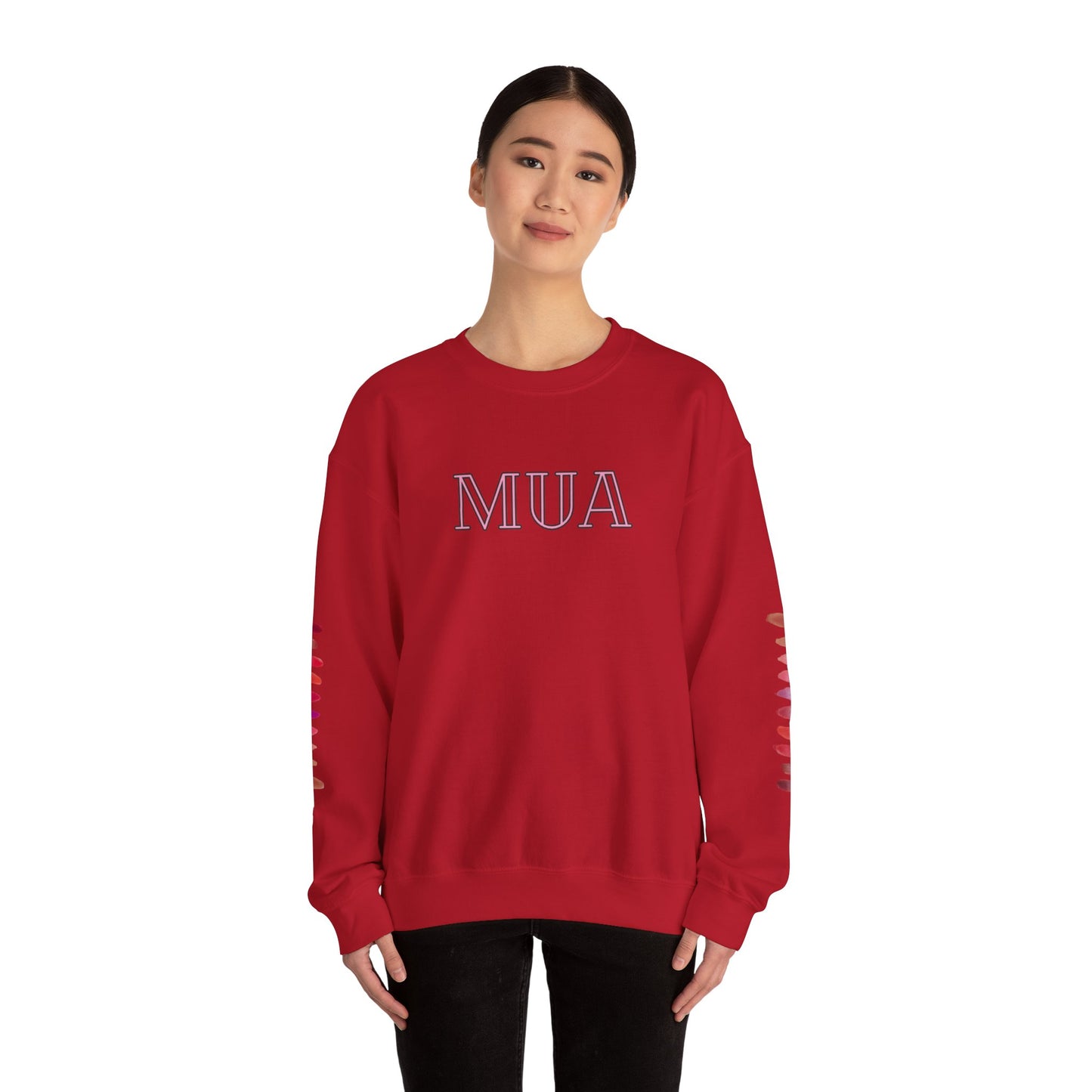 MUA Unisex Heavy Blend Crewneck Sweatshirt, Cozy Pullover, Gift for Makeup Lovers, Fall Fashion, Casual Outfit, Essential Wardrobe