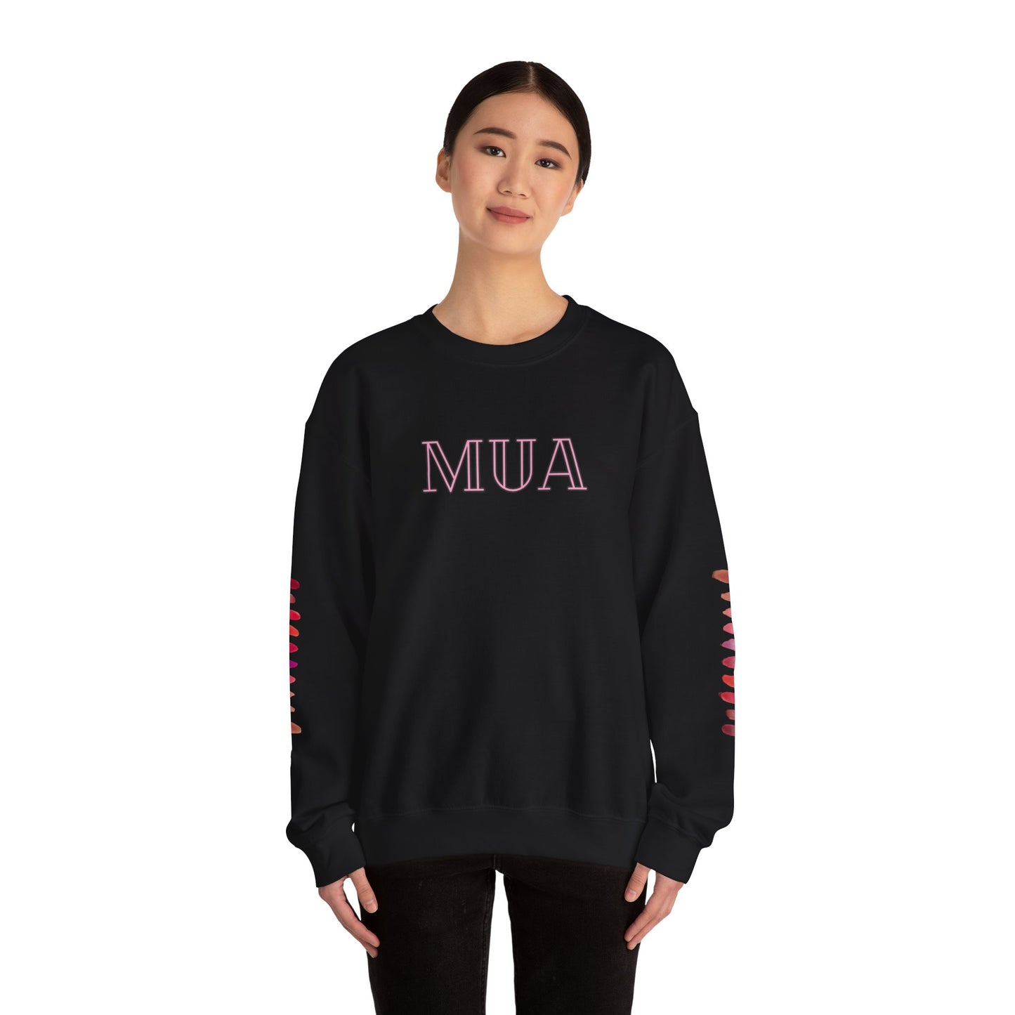 MUA Unisex Heavy Blend Crewneck Sweatshirt, Cozy Pullover, Gift for Makeup Lovers, Fall Fashion, Casual Outfit, Essential Wardrobe