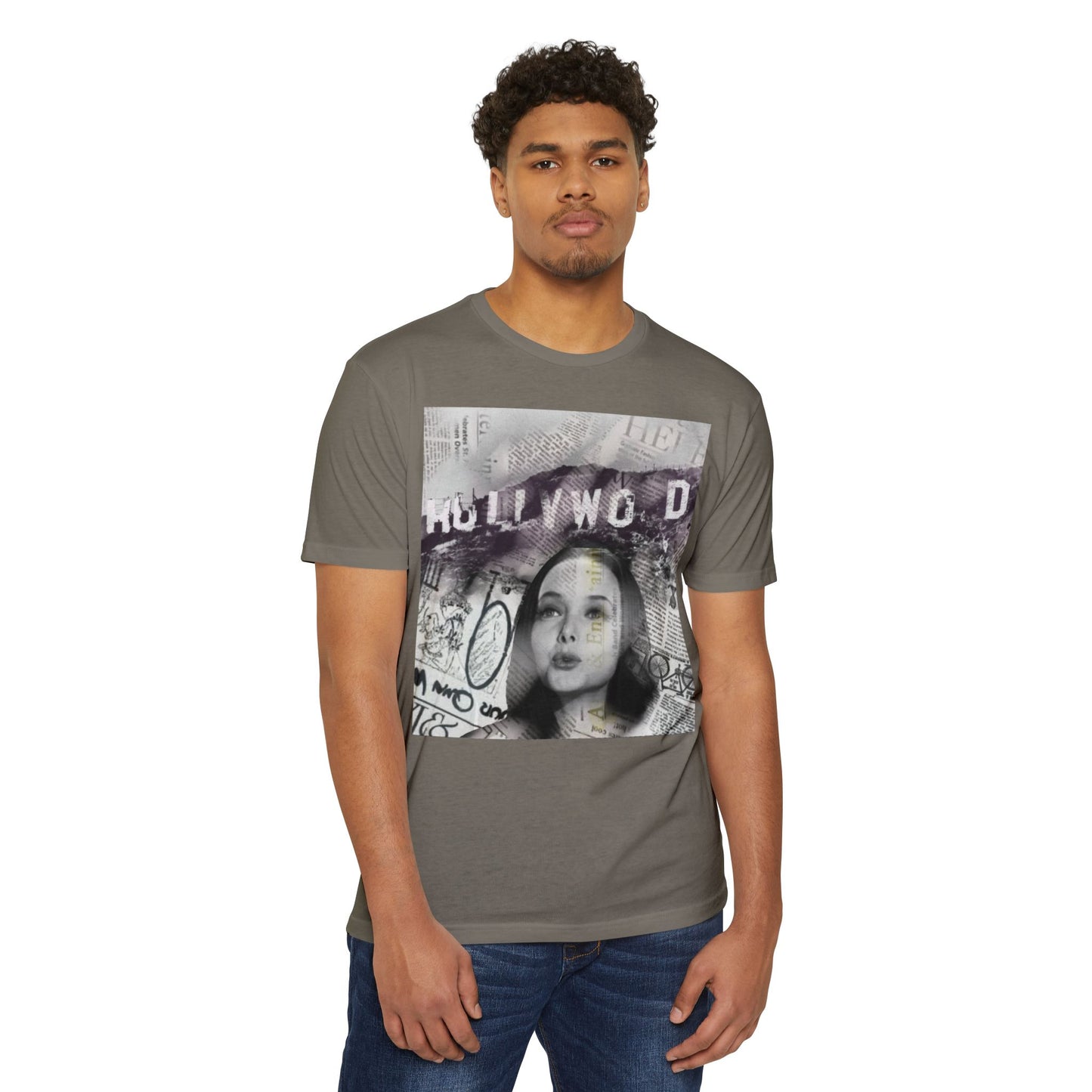 Hollywood Vibes Unisex CVC Jersey T-shirt - Casual Wear, Graphic Tee, Summer Fashion, Gift for Her, Trendy Apparel