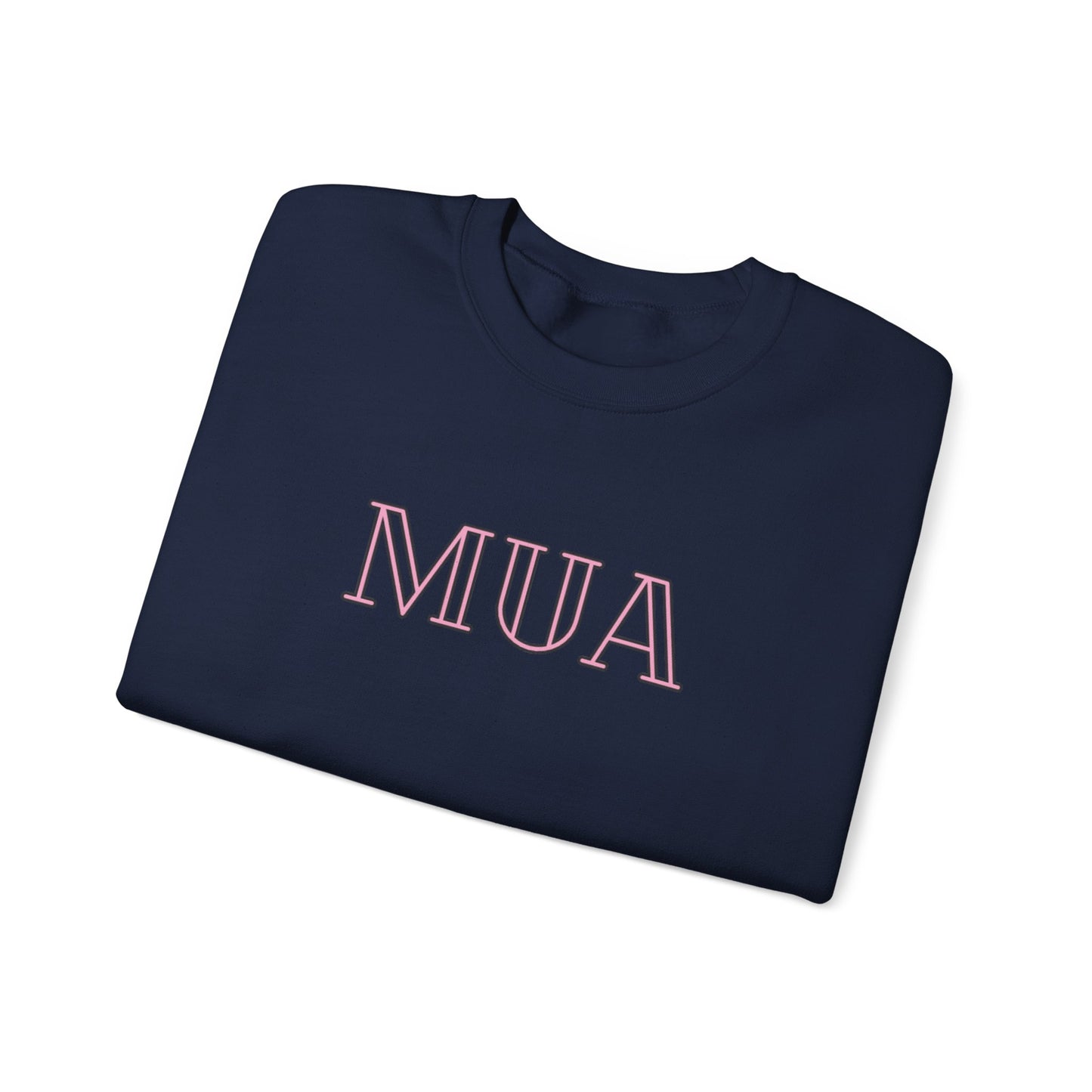 MUA Unisex Heavy Blend Crewneck Sweatshirt, Cozy Pullover, Gift for Makeup Lovers, Fall Fashion, Casual Outfit, Essential Wardrobe