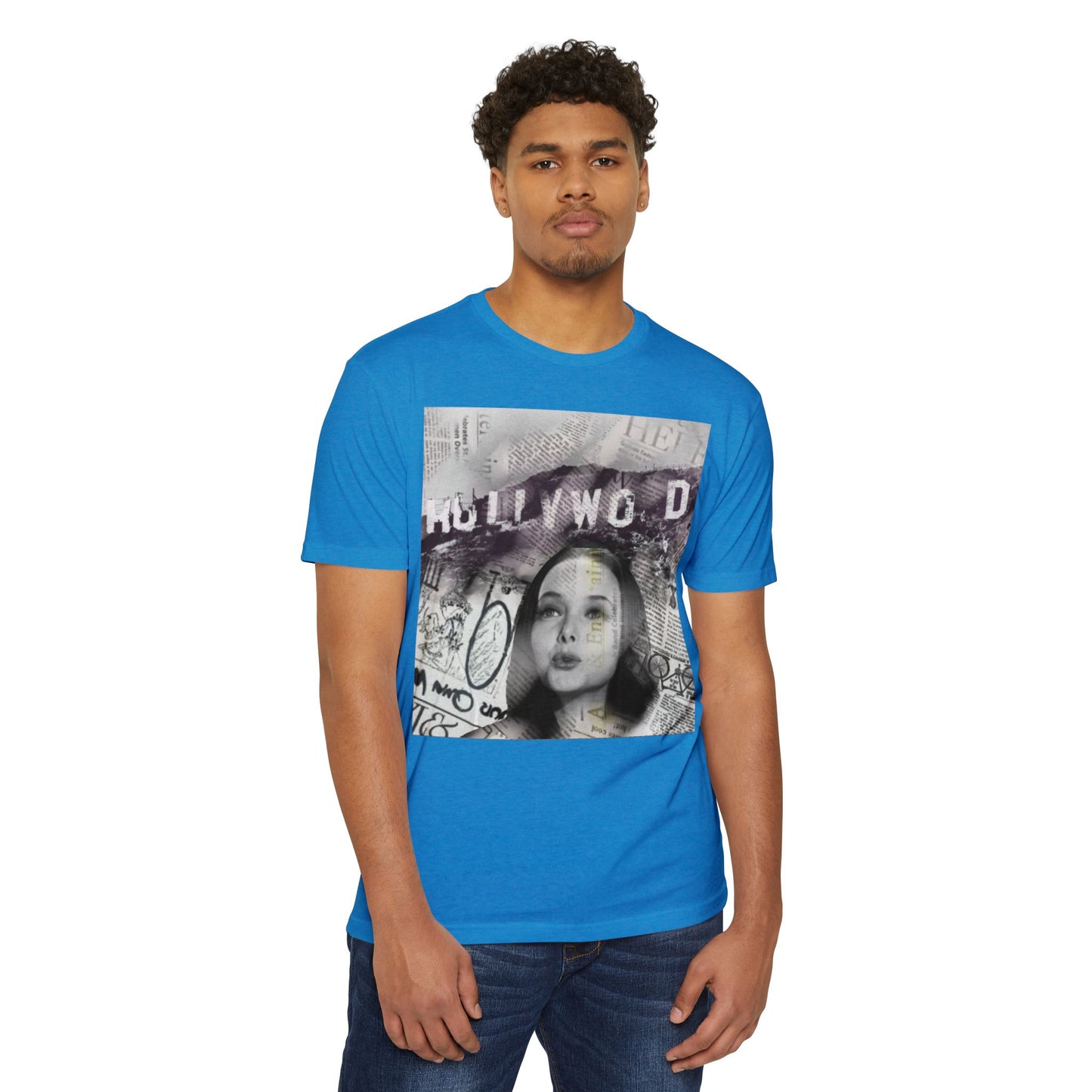 Hollywood Vibes Unisex CVC Jersey T-shirt - Casual Wear, Graphic Tee, Summer Fashion, Gift for Her, Trendy Apparel