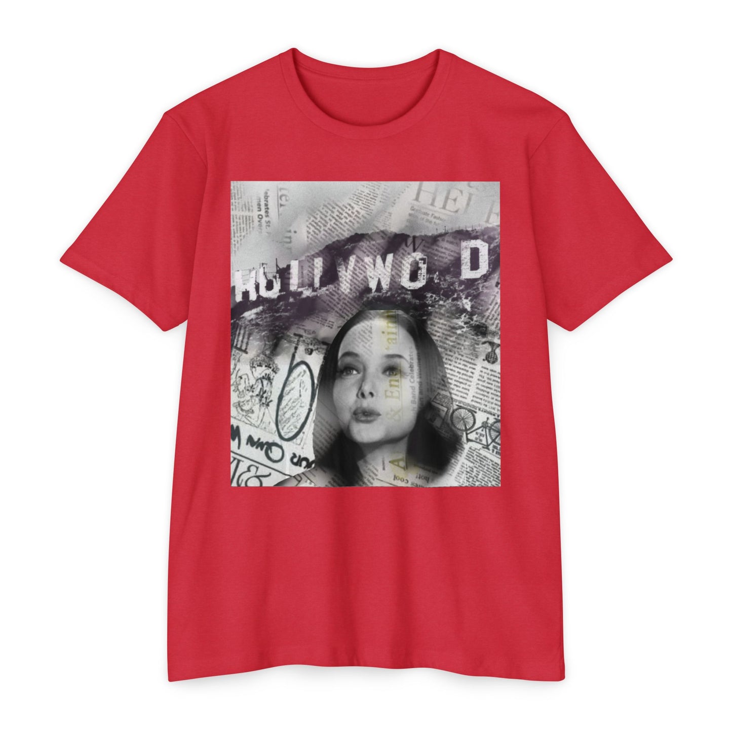 Hollywood Vibes Unisex CVC Jersey T-shirt - Casual Wear, Graphic Tee, Summer Fashion, Gift for Her, Trendy Apparel