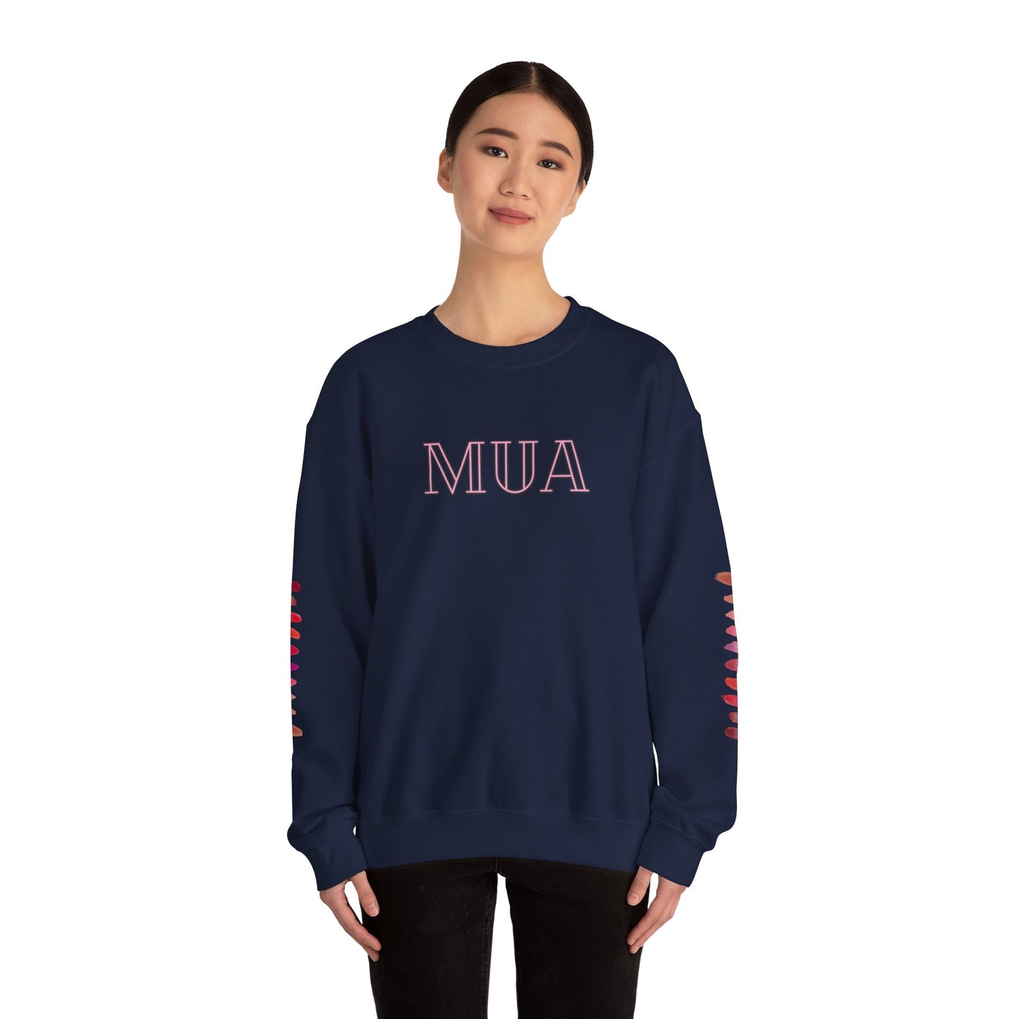 MUA Unisex Heavy Blend Crewneck Sweatshirt, Cozy Pullover, Gift for Makeup Lovers, Fall Fashion, Casual Outfit, Essential Wardrobe