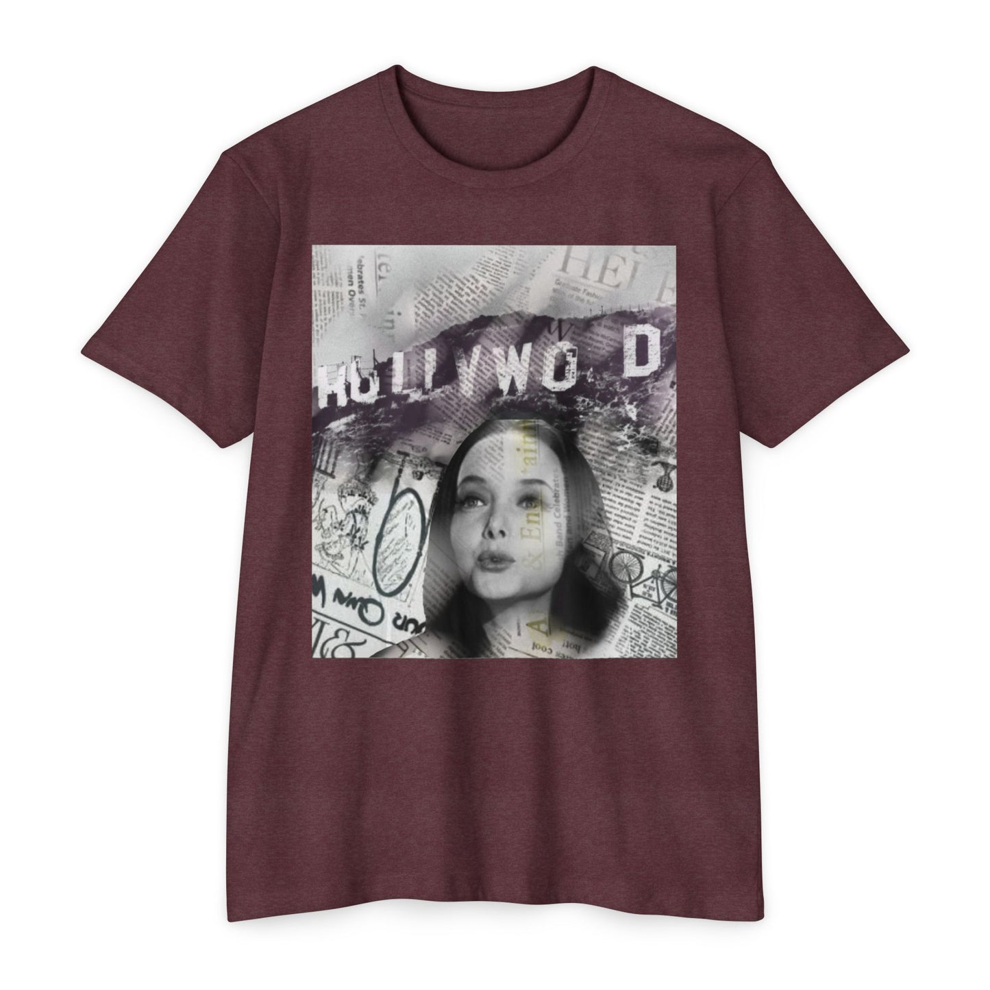 Hollywood Vibes Unisex CVC Jersey T-shirt - Casual Wear, Graphic Tee, Summer Fashion, Gift for Her, Trendy Apparel