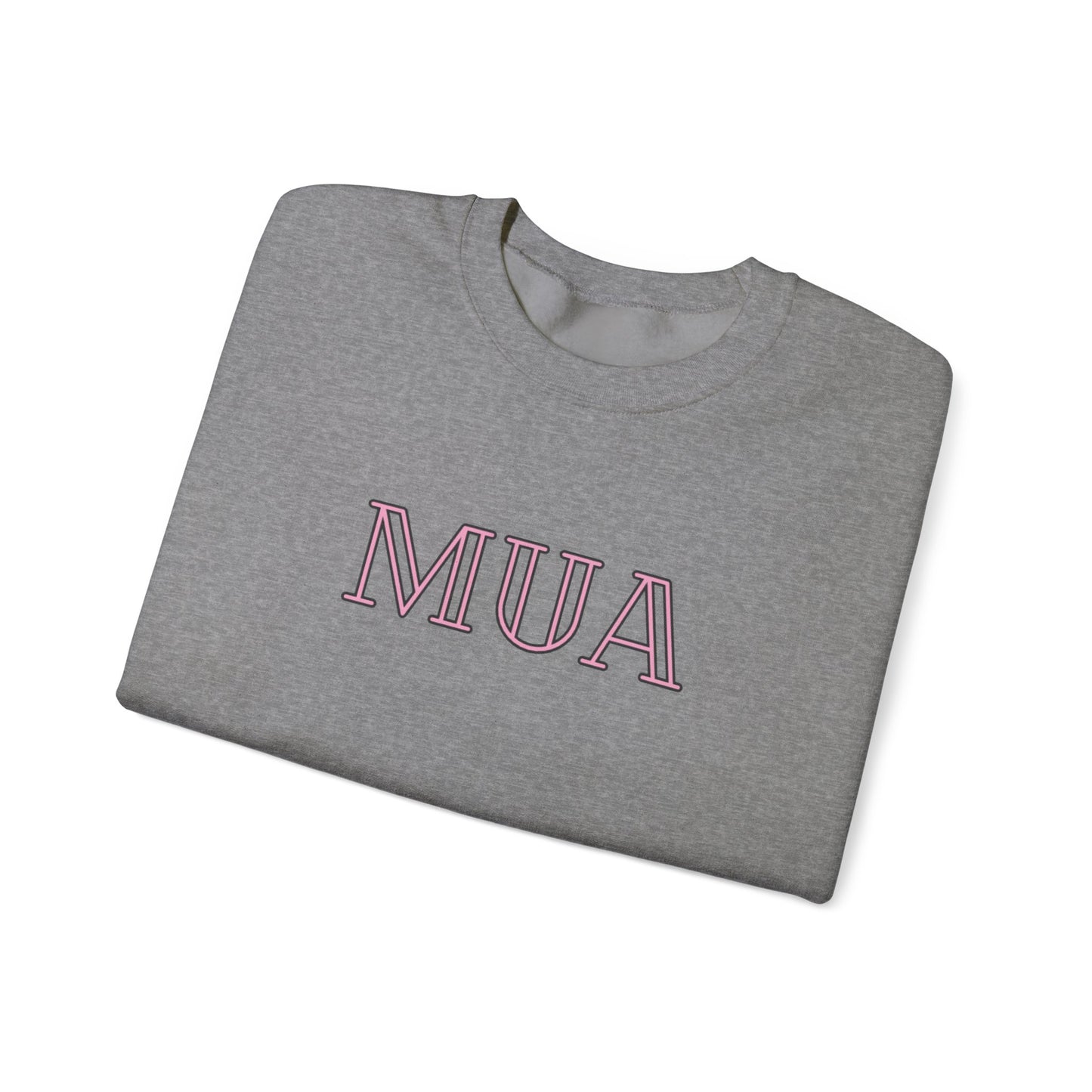MUA Unisex Heavy Blend Crewneck Sweatshirt, Cozy Pullover, Gift for Makeup Lovers, Fall Fashion, Casual Outfit, Essential Wardrobe