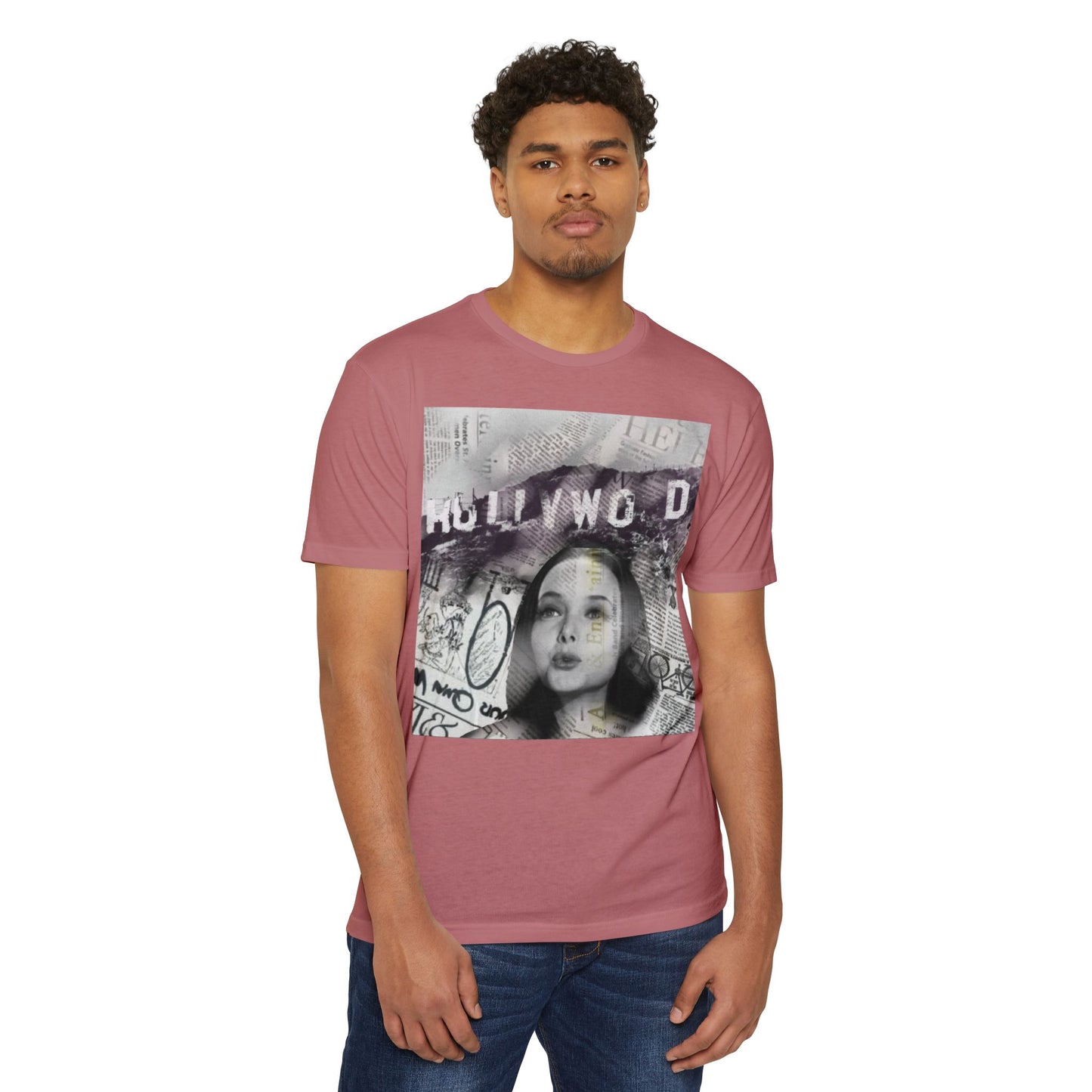 Hollywood Vibes Unisex CVC Jersey T-shirt - Casual Wear, Graphic Tee, Summer Fashion, Gift for Her, Trendy Apparel