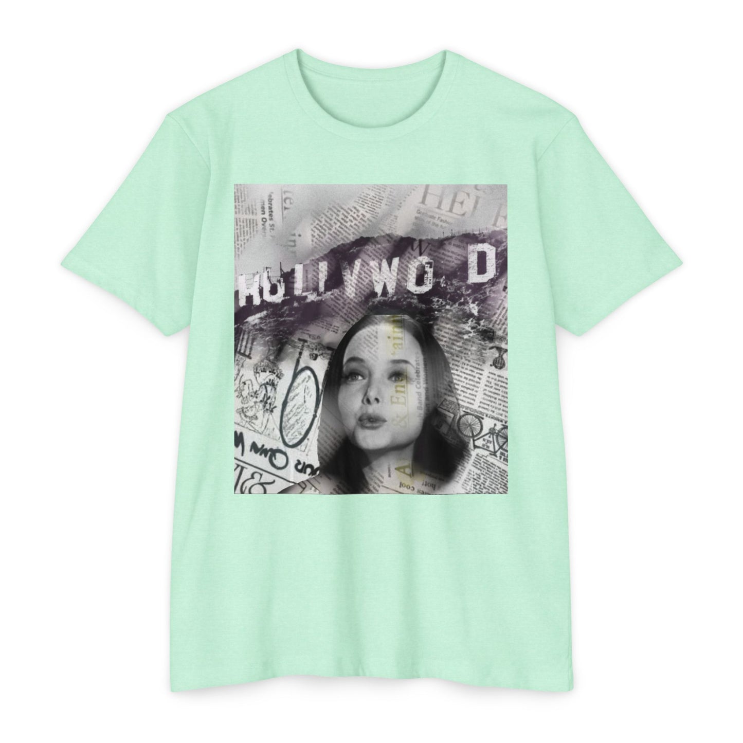 Hollywood Vibes Unisex CVC Jersey T-shirt - Casual Wear, Graphic Tee, Summer Fashion, Gift for Her, Trendy Apparel