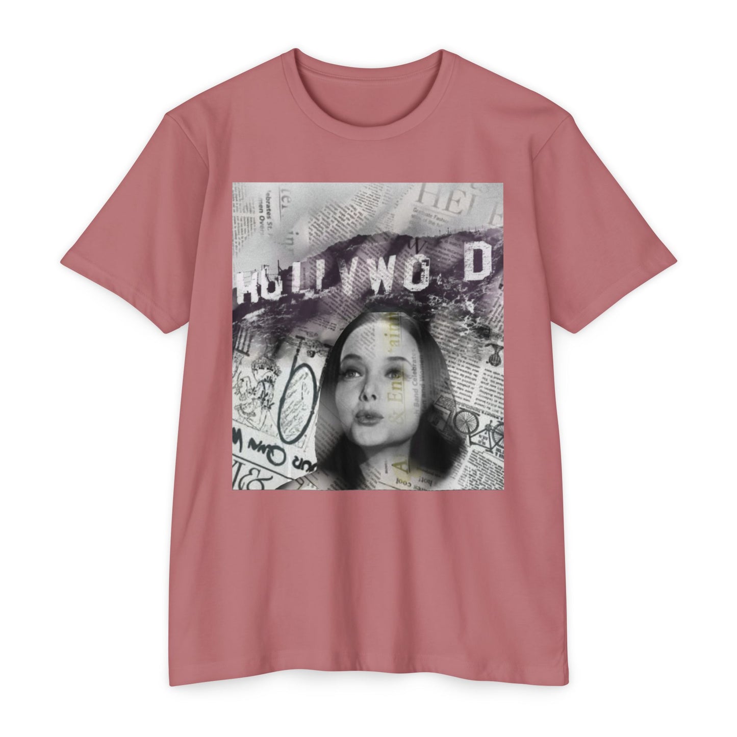 Hollywood Vibes Unisex CVC Jersey T-shirt - Casual Wear, Graphic Tee, Summer Fashion, Gift for Her, Trendy Apparel