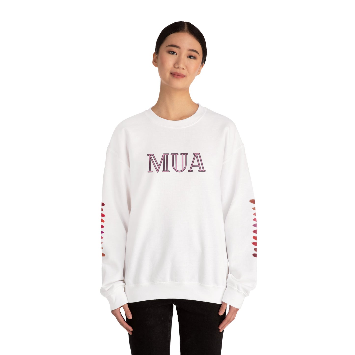 MUA Unisex Heavy Blend Crewneck Sweatshirt, Cozy Pullover, Gift for Makeup Lovers, Fall Fashion, Casual Outfit, Essential Wardrobe