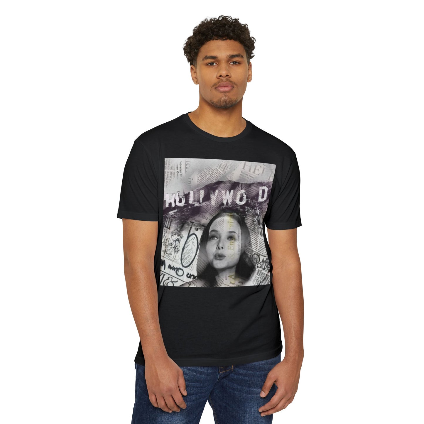 Hollywood Vibes Unisex CVC Jersey T-shirt - Casual Wear, Graphic Tee, Summer Fashion, Gift for Her, Trendy Apparel