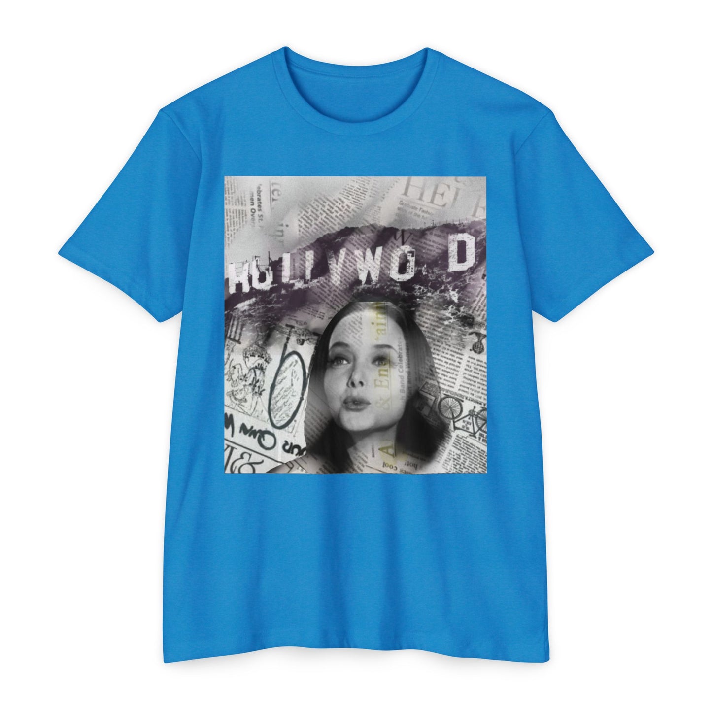 Hollywood Vibes Unisex CVC Jersey T-shirt - Casual Wear, Graphic Tee, Summer Fashion, Gift for Her, Trendy Apparel
