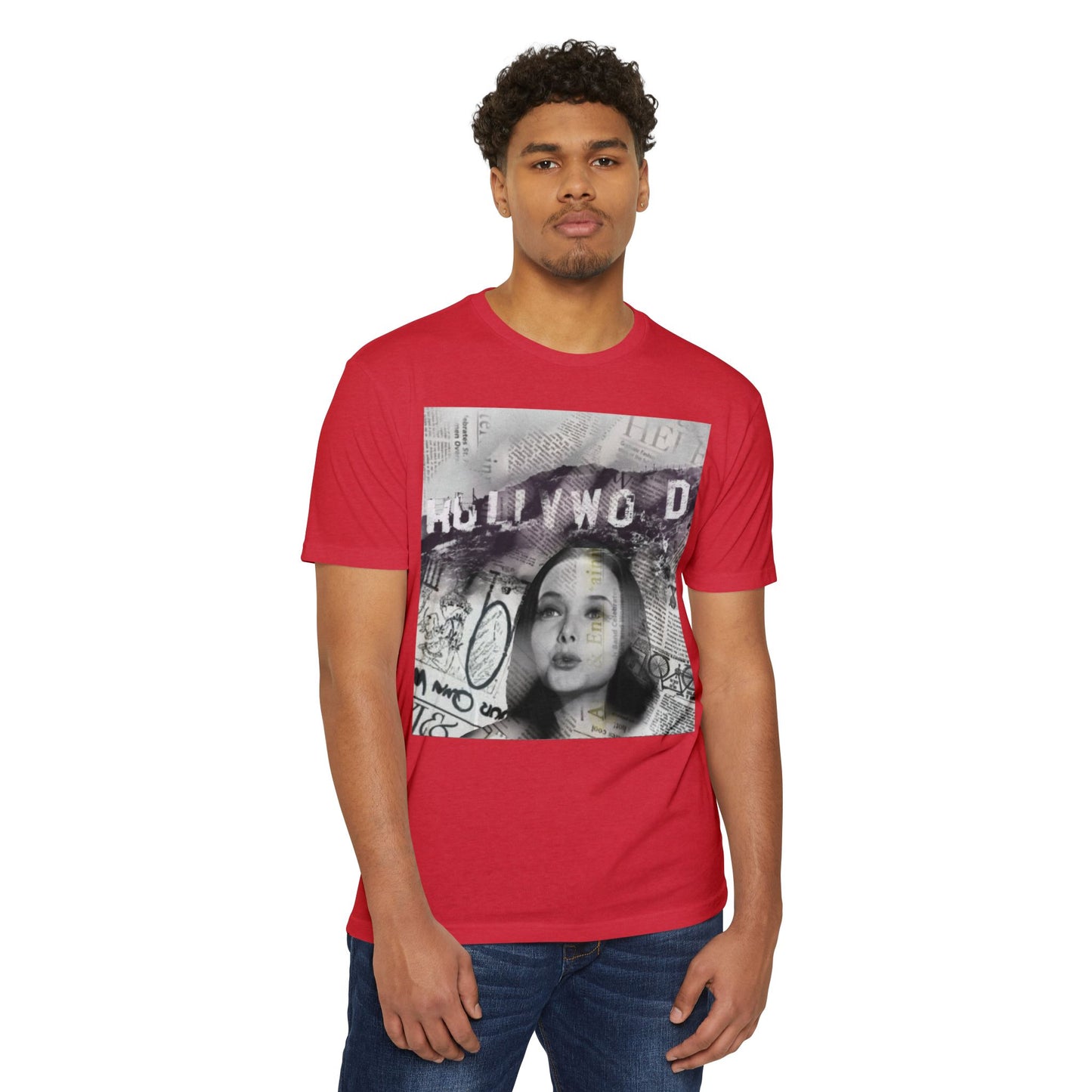 Hollywood Vibes Unisex CVC Jersey T-shirt - Casual Wear, Graphic Tee, Summer Fashion, Gift for Her, Trendy Apparel