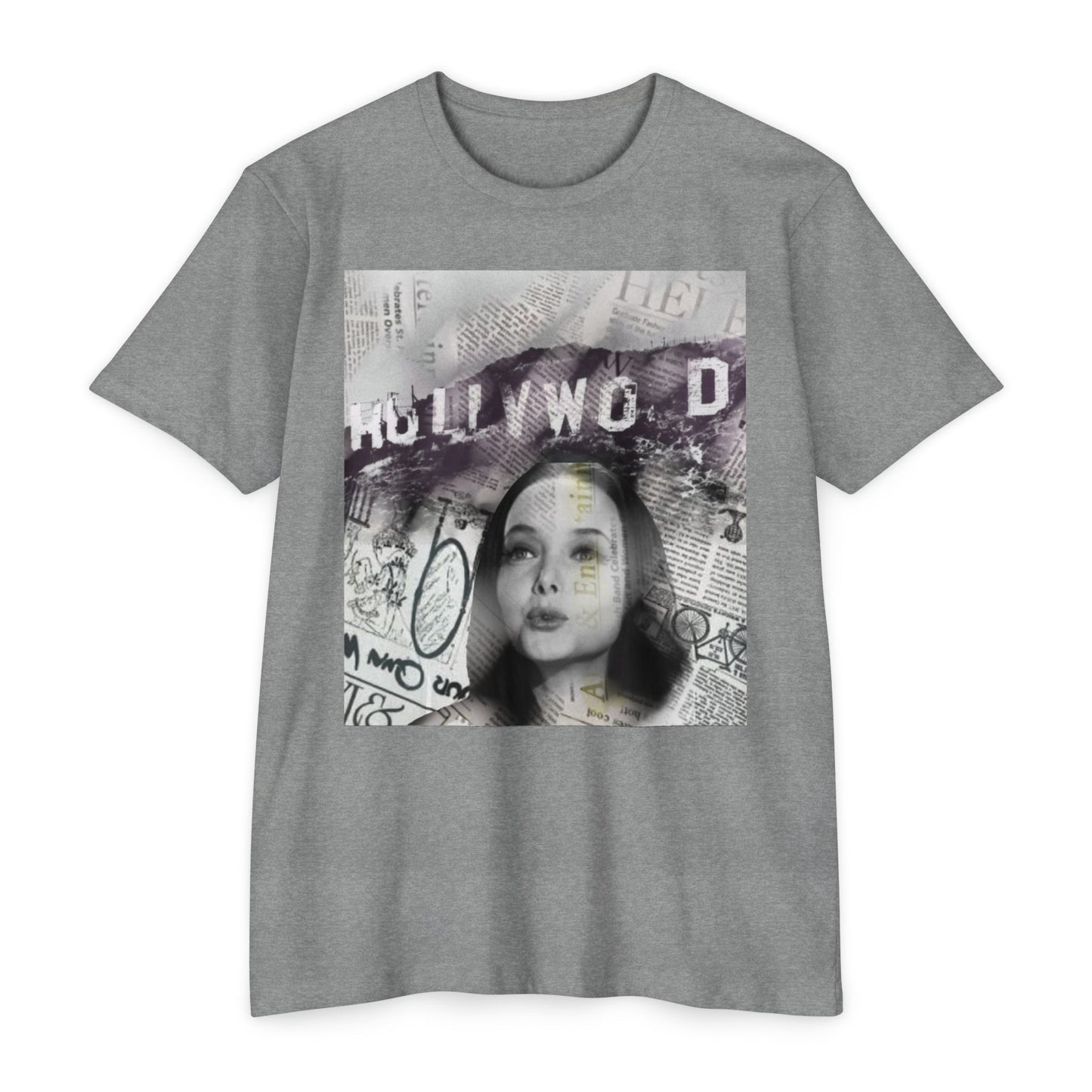 Hollywood Vibes Unisex CVC Jersey T-shirt - Casual Wear, Graphic Tee, Summer Fashion, Gift for Her, Trendy Apparel