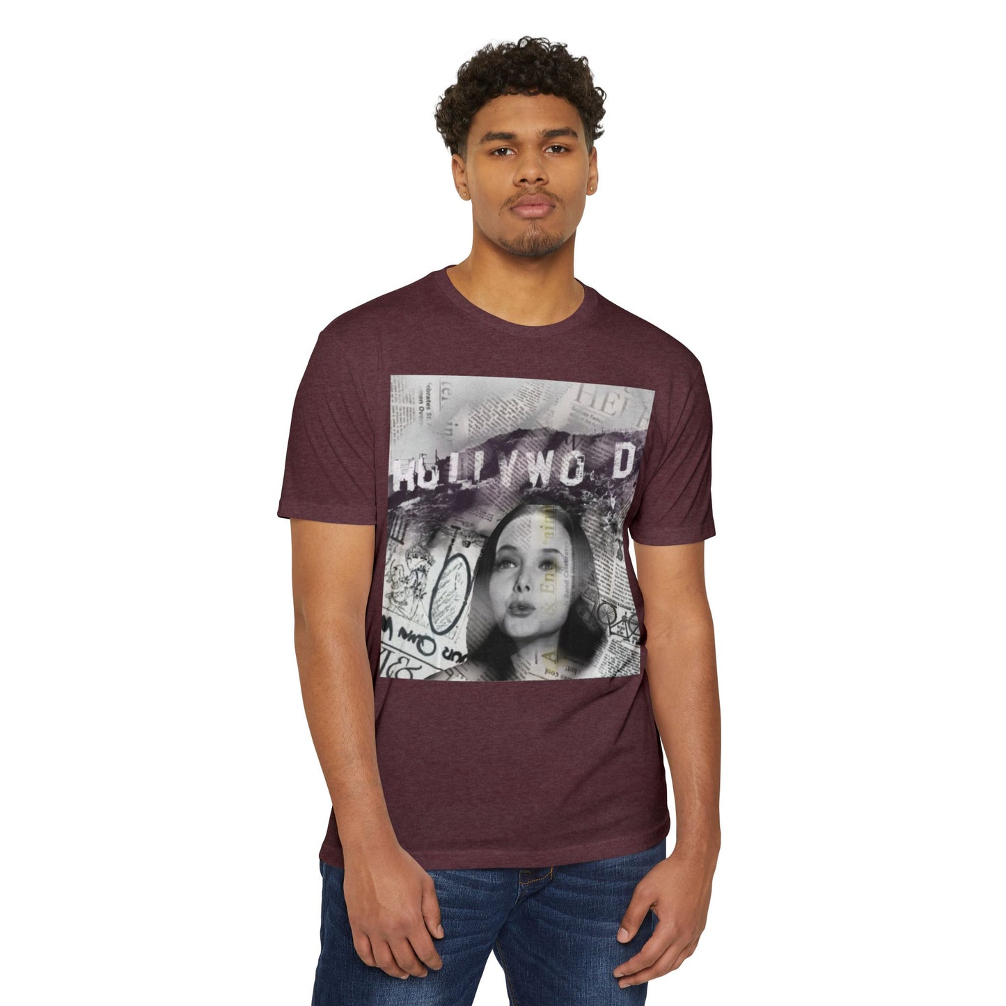 Hollywood Vibes Unisex CVC Jersey T-shirt - Casual Wear, Graphic Tee, Summer Fashion, Gift for Her, Trendy Apparel